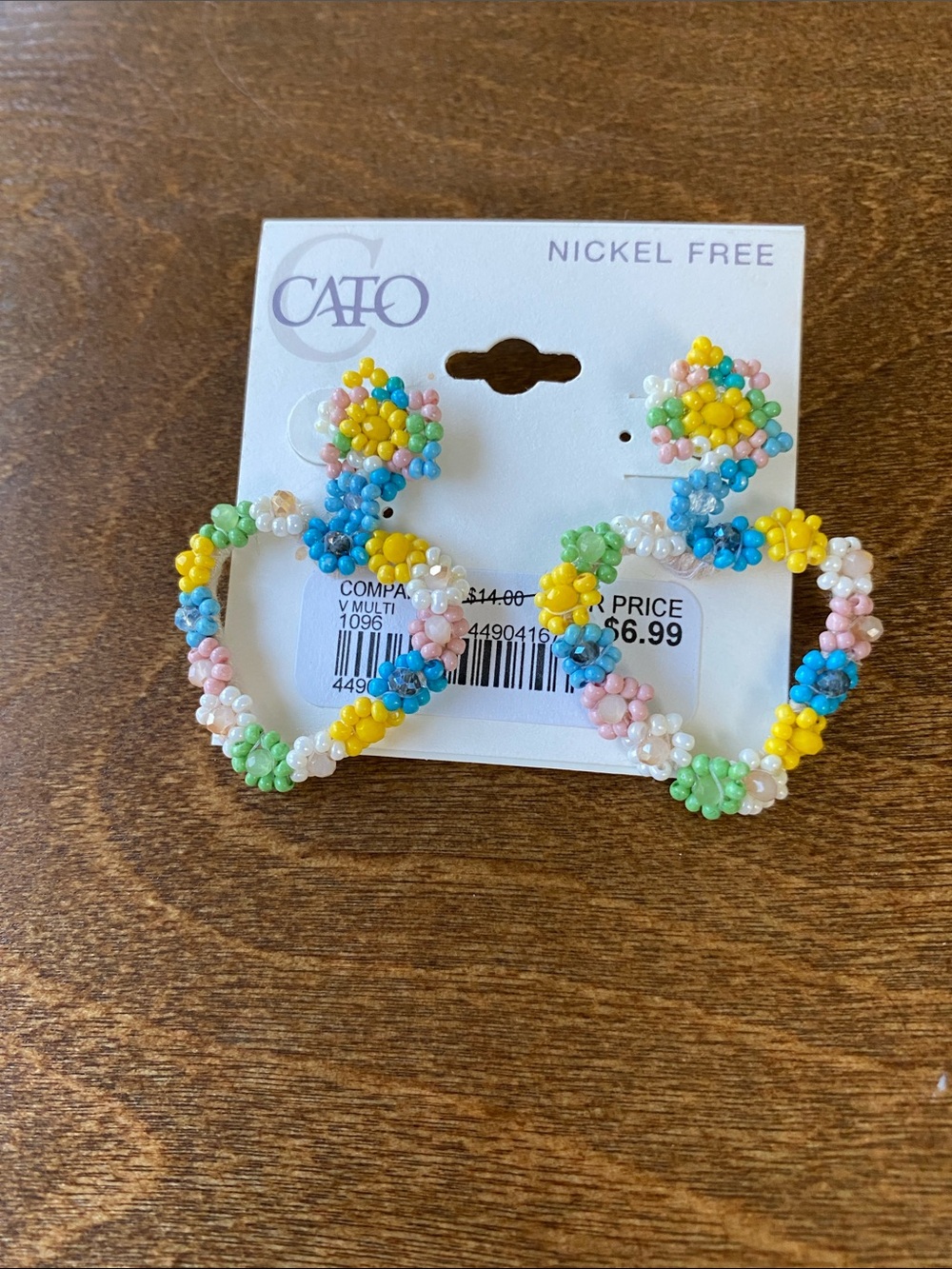 Cato Kids Pastel Beaded Heart Hoop Earrings
